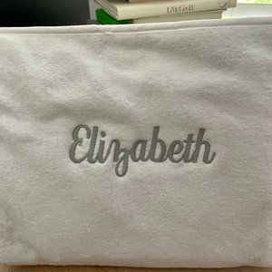 Pottery Barn White TerryCloth Cosmetic Bag